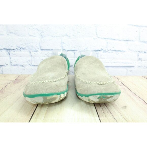 LL Bean Gray Suede Fleece Lined Mountain Moccasin Slippers Slip-On Size 11 M - Picture 4 of 9